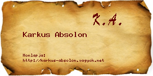 Karkus Absolon névjegykártya